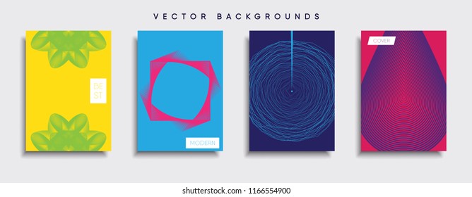 Vector cover designs. Future Poster template. Smartphone modern background set.