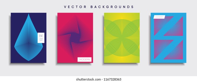 Vector cover designs. Future Poster template. Smartphone modern background set.