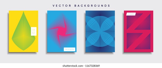 Vector cover designs. Future Poster template. Smartphone modern background set.