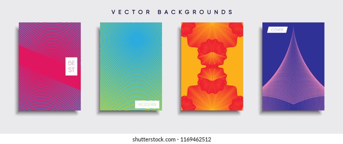 Vector cover designs. Future Poster template. Smartphone modern background set.