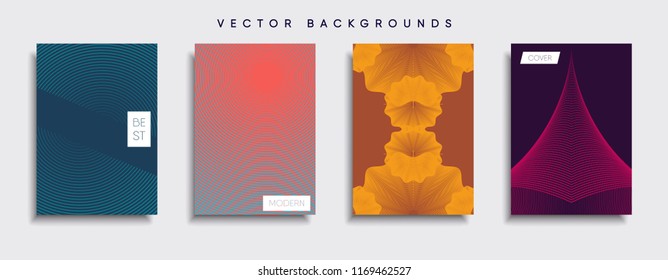 Vector cover designs. Future Poster template. Smartphone modern background set.