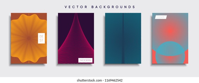 Vector cover designs. Future Poster template. Smartphone modern background set.