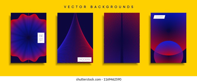 Vector cover designs. Future Poster template. Smartphone modern background set.