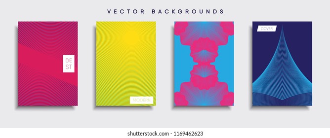 Vector cover designs. Future Poster template. Smartphone modern background set.