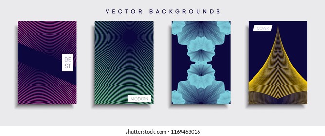 Vector cover designs. Future Poster template. Smartphone modern background set.