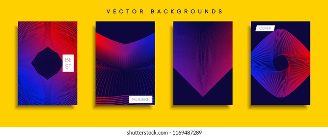 Vector cover designs. Future Poster template. Smartphone modern background set.