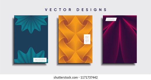 Vector cover designs. Future Poster template. Smartphone modern background set.