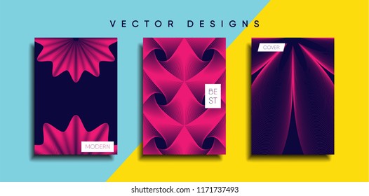Vector cover designs. Future Poster template. Smartphone modern background set.