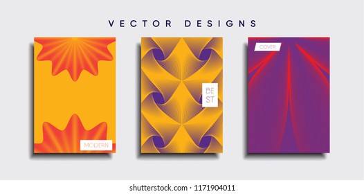 Vector cover designs. Future Poster template. Smartphone modern background set.