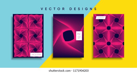 Vector cover designs. Future Poster template. Smartphone modern background set.