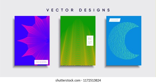 Vector cover designs. Future Poster template. Smartphone modern background set.