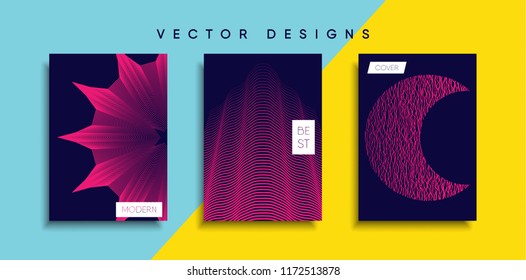 Vector cover designs. Future Poster template. Smartphone modern background set.
