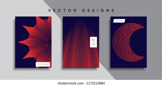 Vector cover designs. Future Poster template. Smartphone modern background set.