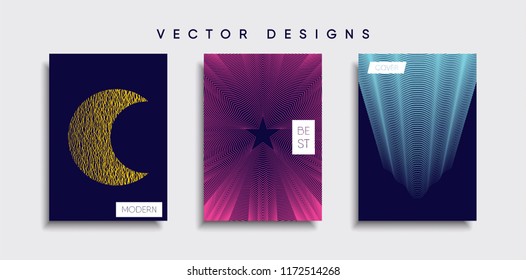 Vector cover designs. Future Poster template. Smartphone modern background set.