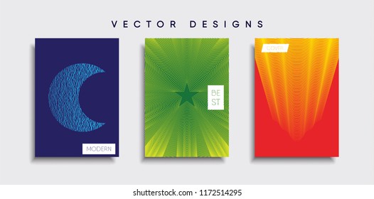 Vector cover designs. Future Poster template. Smartphone modern background set.