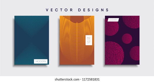 Vector cover designs. Future Poster template. Smartphone modern background set.