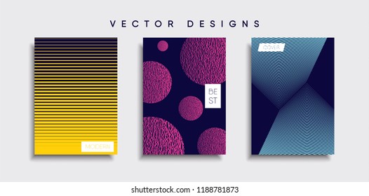 Vector cover designs. Future Poster template. Smartphone modern background set.