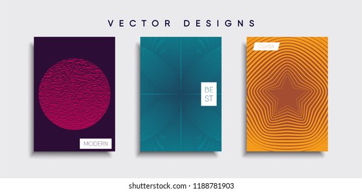 Vector cover designs. Future Poster template. Smartphone modern background set.