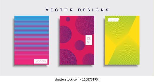 Vector cover designs. Future Poster template. Smartphone modern background set.