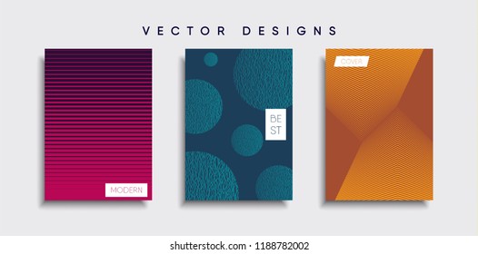 Vector cover designs. Future Poster template. Smartphone modern background set.