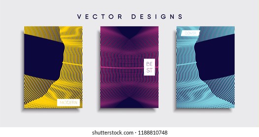Vector cover designs. Future Poster template. Smartphone modern background set.