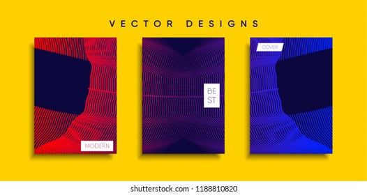 Vector cover designs. Future Poster template. Smartphone modern background set.