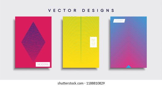 Vector cover designs. Future Poster template. Smartphone modern background set.