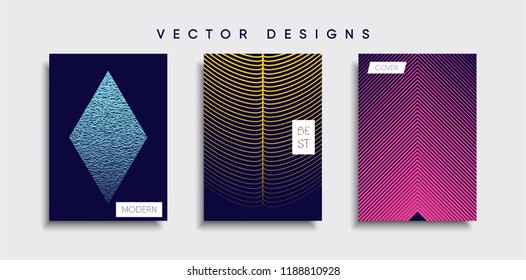 Vector cover designs. Future Poster template. Smartphone modern background set.