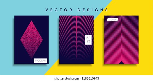Vector cover designs. Future Poster template. Smartphone modern background set.