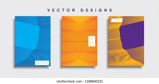 Vector cover designs. Future Poster template. Smartphone modern background set.