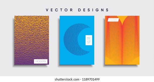 Vector cover designs. Future Poster template. Smartphone modern background set.