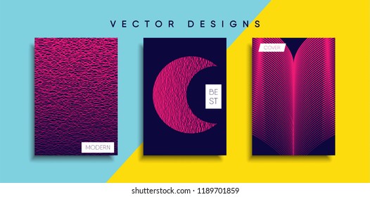 Vector cover designs. Future Poster template. Smartphone modern background set.