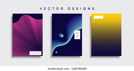 Vector cover designs. Future Poster template. Smartphone modern background set.