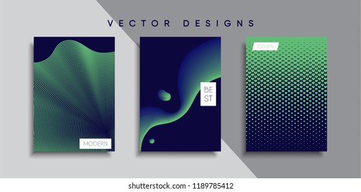 Vector cover designs. Future Poster template. Smartphone modern background set.