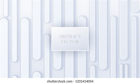 Vector cover. Light creative background of elongated plates. Decorative strokes stripes. Abstract papercut decoration textured with layers or ribbons