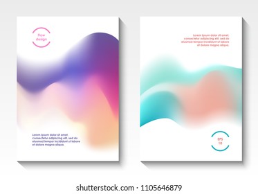 Vector cover liquid design, colorful watercolor style templates for brochure, annual report and banners, modern background