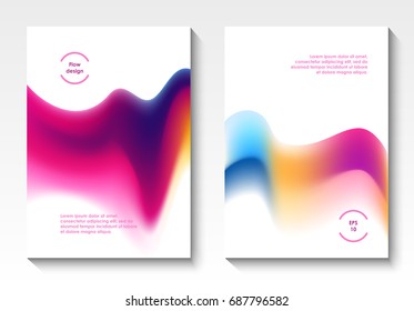 Vector cover liquid design, colorful watercolor style templates for brochure, annual report and banners, modern background
