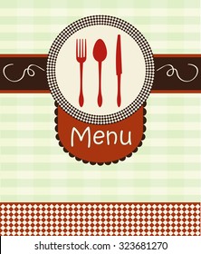 Vector Cover menu with cooking facilities in a flat style
