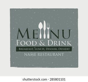 Vector Cover menu with a picture cutlery