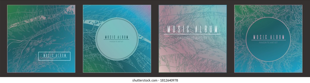 Vector Cover For Music Album. Background For CD Cover, Musical Disc, Recording. Abstract Creative Design.