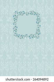vector cover for notebook with space for notes and a floral frame