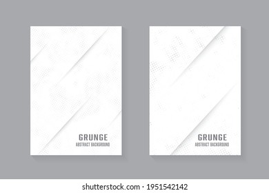 Vector cover page design template. Halftone texture background.