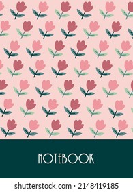 Vector Cover page template for notebooks, planners. Floral Backgrounds. Cute Vector design in trendy colors.