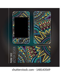 Vector cover phone abstract ethnic background