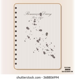 Vector Cover romance diary for Valentine's day