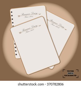 Vector Cover romance diary for Valentine's day