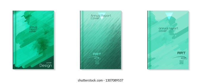 Vector cover in shades of green. Stylish design of the annual report for an eco-friendly company.