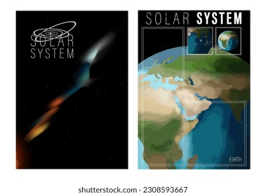 vector cover with space background