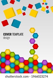 Vector cover template with colorful geometry