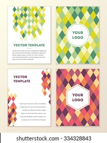 Vector cover template design with colorful geometric triangular background. This template can be used for a flyer, brochure, booklet, leaflet, banner and more.